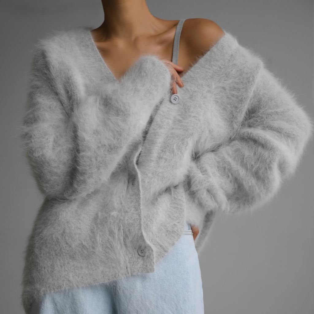 Ladies' Loose Knit Cardigan Sweater Coat Casual Oversized Long Sleeve Pullover