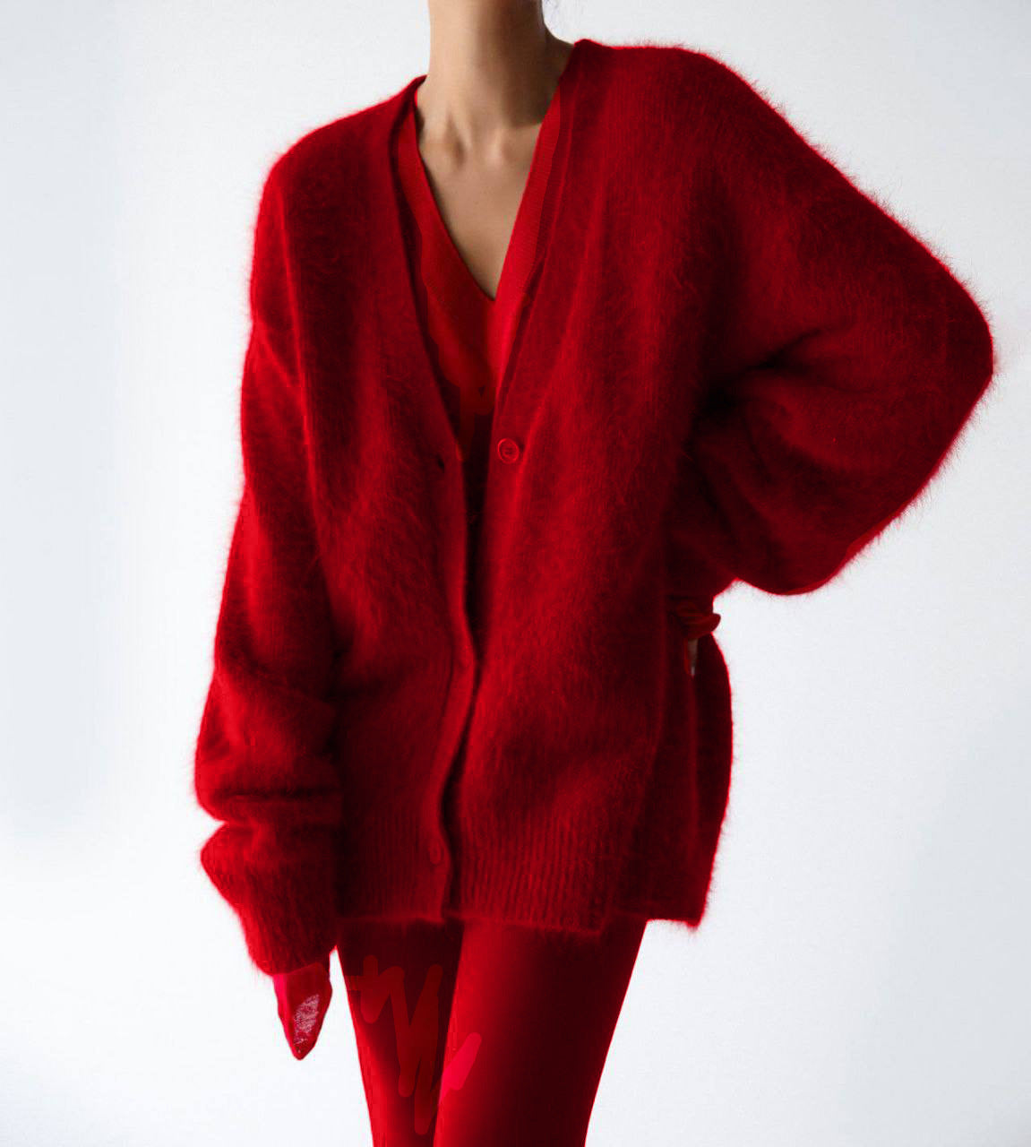 Ladies' Loose Knit Cardigan Sweater Coat Casual Oversized Long Sleeve Pullover