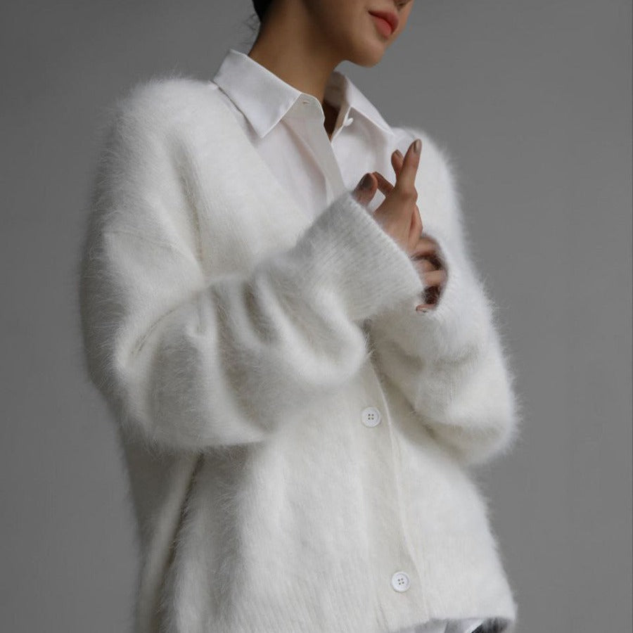 Ladies' Loose Knit Cardigan Sweater Coat Casual Oversized Long Sleeve Pullover