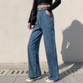 Woman Jeans High Waist Clothes Wide Leg Denim Clothing Blue Streetwear Vintage Quality 2020 Fashion Straight Pants