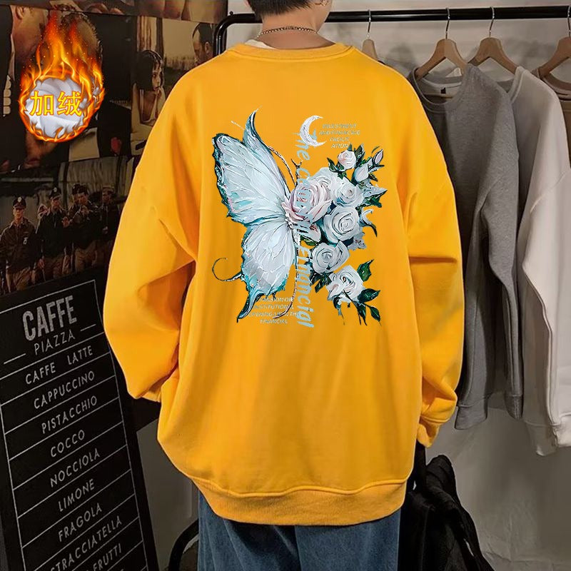Casual Butterfly Round Neck Sweatshirt
