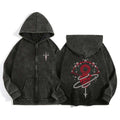 Water Washed Zipper Hoodie