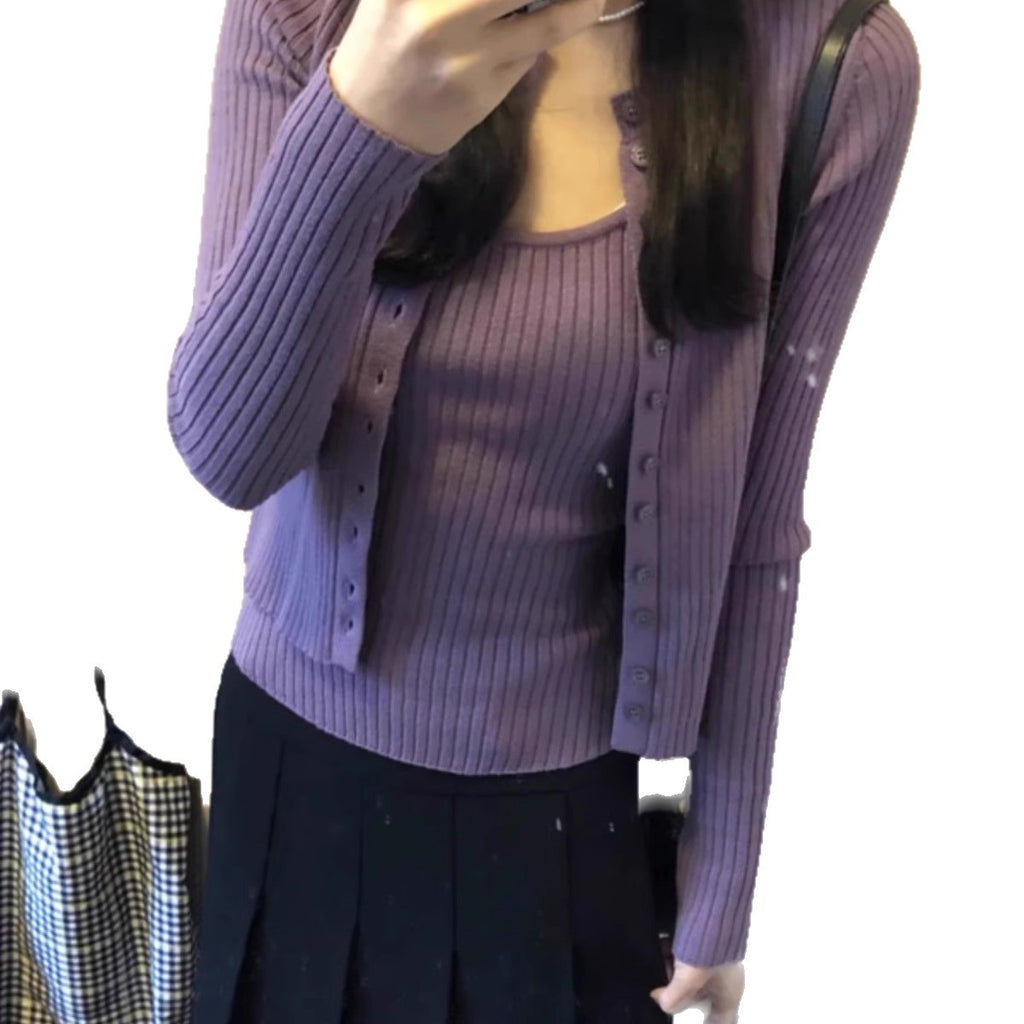 Skin-friendly, Fine Knit Sweater for Women, Spring and Autumn, Retro Embroidery Design, Unique Style, Short Stature Friendly Top