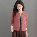 Chic Round Neck Knit Cardigan for Women, Loose Fit, Short Length, Fashionable Sweater Top, Spring and Autumn Style